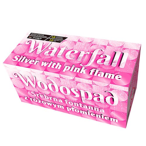 JF108/P_CE - WATERFALL - SILVER WITH PINK FLAME